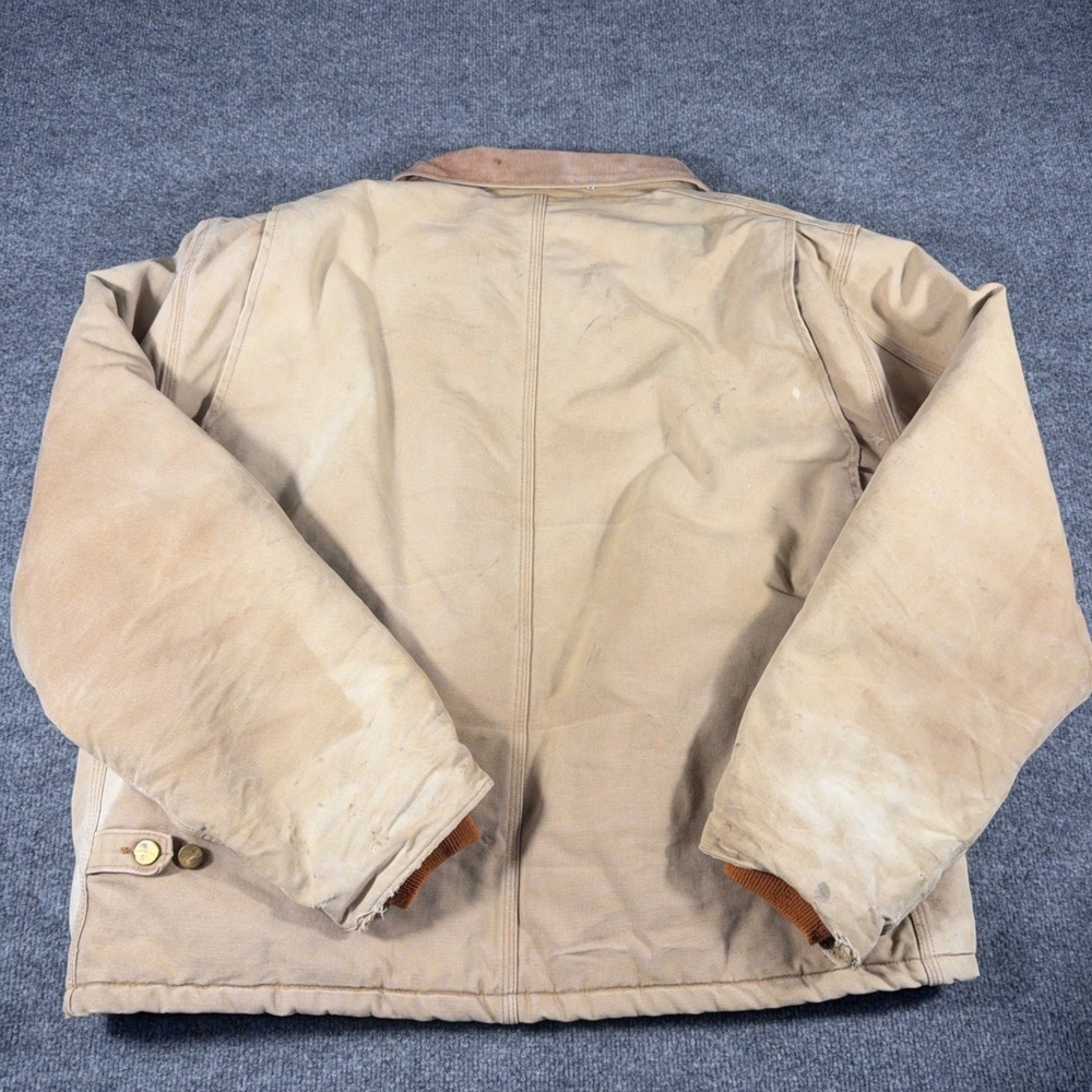 Vintage 90s Carhartt J02 Arctic Jacket Quilt Lined Union Made Detroit Large - Picture 2 of 16